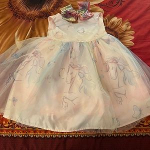 Toddler girl beautiful dress with headpiece